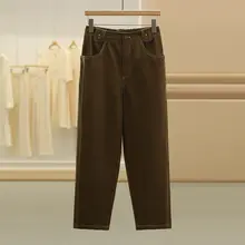 デザイン性に優れた通勤用リネン調カジュアルパンツ【細見え・秋用】（セットアップ対応）