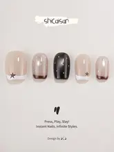 ネイルチップ ショート 水玉 スター キャットアイ フレンチ風 上品 ハンドメイド
