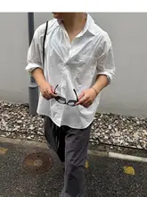 フィットの全棉シャツ【シンプルデザイン・無地・男性用】