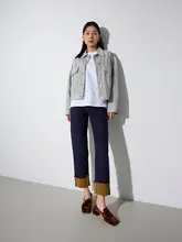 ヴィンテージ風ウォッシュ加工デニムジャケット【春夏用・穴あきデザイン】