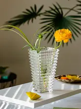 フラワーベース 透明ガラス 厚手 シンプル インスタ映え リビング デスク インテリア 水栽培 生花