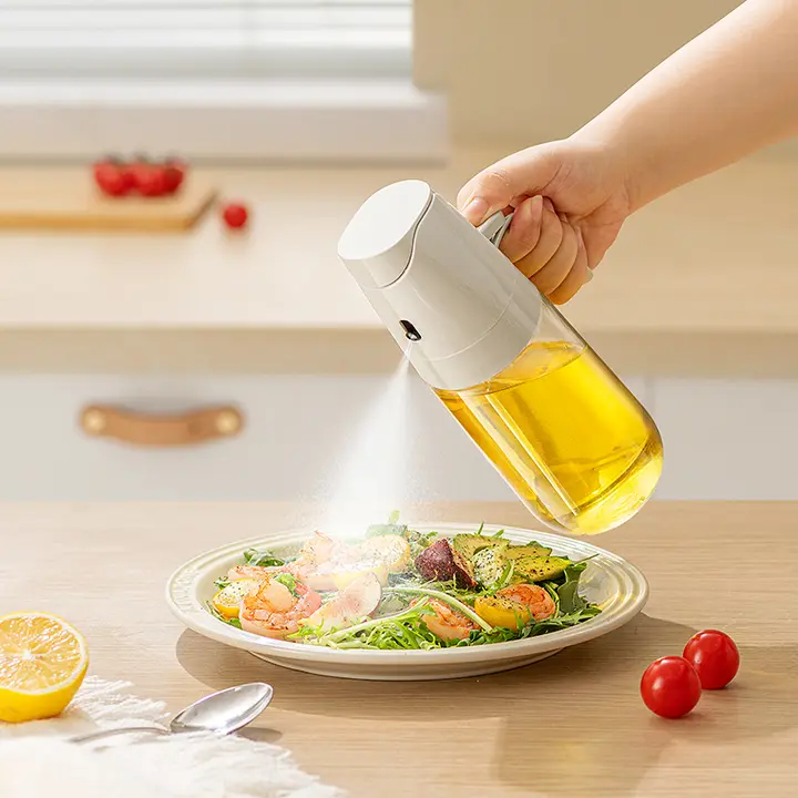 漏れ防止ガラス調味料ボトル【スプレー＆逆さ使用可能・台所用・醤油・酢対応】