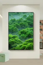 緑の森林風景画【リビングソファ背景壁面装飾・さわやかデザイン・玄関やホテルに最適】