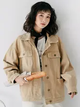 レトロデザインのデニムジャケット【韓国風・ゆったりとしたBFスタイル・秋用】（セットアップ対応）