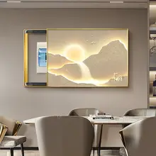 スタイリッシュなレストラン用電気メーター箱装飾画【引き出し式・遮蔽ボード・壁掛け用】