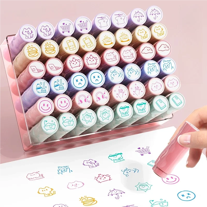 デイリーミニスタンプ【手帳用・かわいいアイコン・浸透印・学生向け・カートゥーンデザイン】