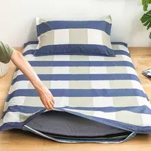 100%コットン製 学生用ベッドマットカバー【シングルサイズ・90x200cm・フラットシーツ付き】