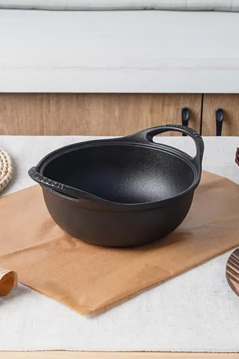 無涂装の鋳鉄製鍋【電磁調理器・ガス対応・炊き煮用】