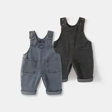 デニムオーバーオール【春秋用・男の子・女の子・大きなお尻対応】（セットアップ対応）