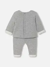 ベビー キッズ ボーイズ セットアップ 2点セット トップス パンツ フレンチ ライトグレー 春 秋 「Jacadi」