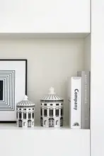 モダンアートデザインの書棚用装飾アイテム【黒白建築スタイル・収納ボックス】