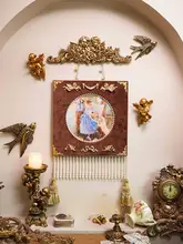 壁掛け額縁 ハンドメイド ベルベット レリーフ ブラウン フォレスト ヴィンテージ クラシカル ヨーロピアン調 上品 民宿 インテリア雑貨