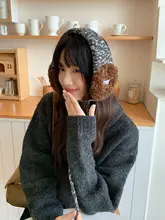 デザインニットファーイヤーマフ【冬用・アウトドア・保温・防風・耳を包む】