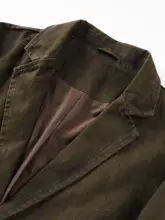 レトロデザインの重厚感ある洗い加工スーツジャケット【男性用・カジュアル・秋用・フィット】