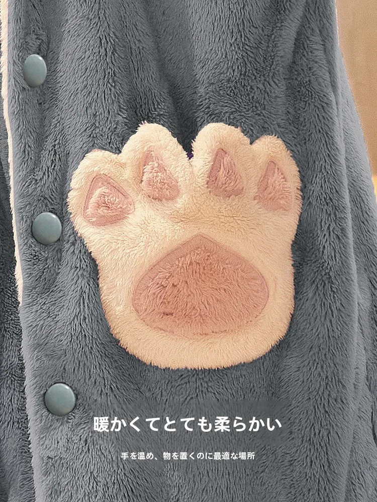 カップル用冬用フランネルパジャマ：厚手保温設計で快適な睡眠を実現