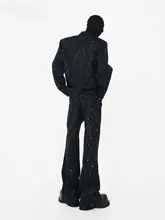 スーツ 2点セット メンズ 光沢 パッド入り ビッグシルエット 上品 きれいめ 「VE2」
