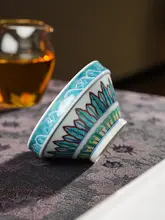 手描き青花デザインの陶器茶杯【斗彩・高級品】