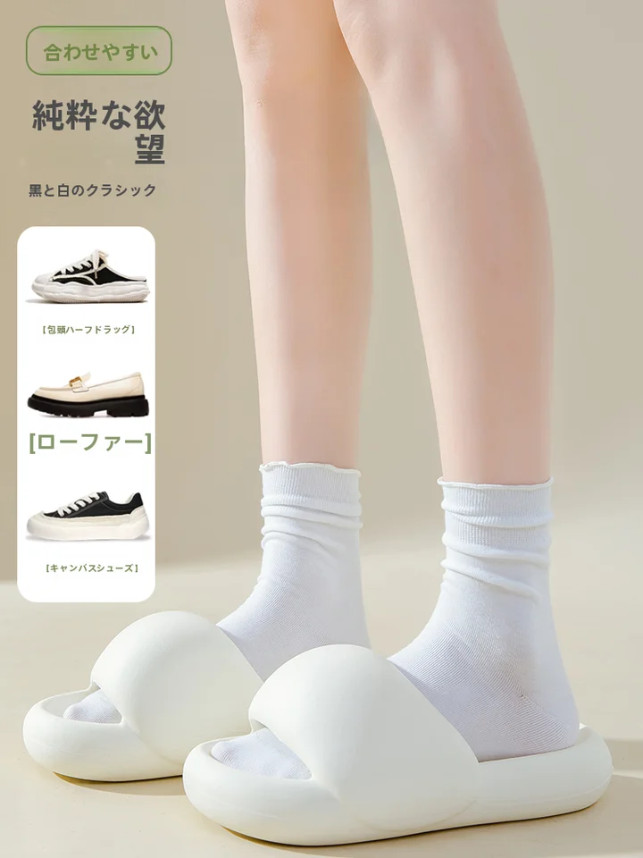 通気性抜群のスポーツ用女性用中筒靴下【抗臭・綿素材・春秋用】