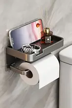 壁掛けトイレットペーパーケース【穴あけ不要・バスルーム用】