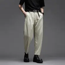 スラックス メンズ レーヨン73% 薄手 透け防止 スリムフィット テーパード アンクル丈 おしゃれ