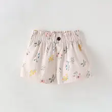 女児用 コットン製 夏用ショートパンツ【ウエストゴム・おしゃれデザイン】（セットアップ対応）