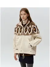 冬用ハーフネックフリースジャケット【カジュアル・パッチワークデザイン】