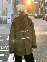 レトロスタイルのチェック柄パーカー【フード付き・加厚・ウール混】