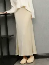 imoko 褶皺入り ショートスカート【米杏色・フィッシュテール・ハイエンド女性デザイン】