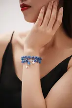 青い水晶のアゲートブレスレット【情緒安定・新中華スタイル・女性用】