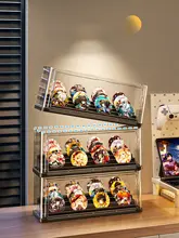 透明アクリル製デスクトップ収納ボックス【アニメキャラクター・バッジディスプレイ・階段式デザイン】