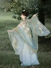 刺繍入り大袖の漢服【春夏秋用・唐風・齐胸スタイル】