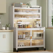 多層型 キッチン収納ラック【電子レンジ用・床置き・収納力抜群】