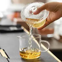 ガラス製三点セット茶器【耐熱・蓋付き・功夫茶用】