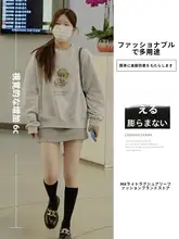 夏用高腰グレーAラインスカート【防走光・スポーツカジュアル】