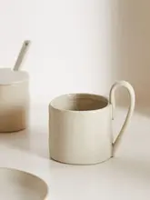 陶器製コーヒーマグカップ【侘寂風・家庭用・ミルクやお茶に最適】
