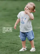夏用 竹節綿製 ベビーTシャツ【半袖・純綿・お出かけに最適】