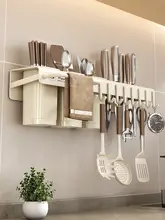 壁掛け式多機能ナイフラック【大容量・キッチン用・スプーン＆箸収納】