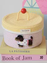 かわいいキャラクター柄の収納ボックス【ハンドメイド・フタ付き・化粧品収納に最適】
