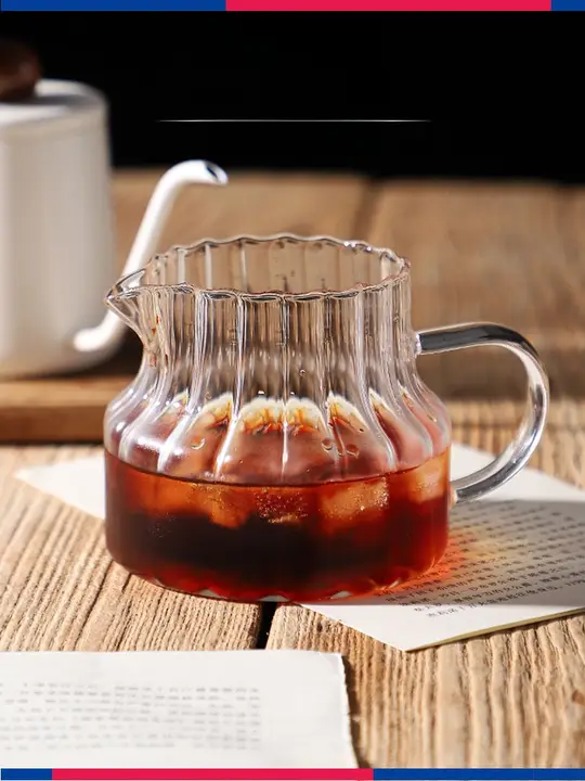 高硼硅ガラス製のコーヒーシェアポット【ハンドドリップ用・フィルター付き・スマートカップ】（セットアップ対応）