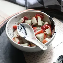 桔梗家 陶器製 白色スープスプーン【安全な釉下彩・日本風食器】