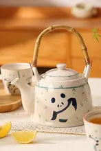 陶器製 おしゃれなティーポットとカップセット【ギフトボックス付き・家庭用・可愛いデザイン】