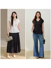 Vネックデザインの着回ししやすいTシャツ【大きいサイズ・シンプルでおしゃれなデザイン】