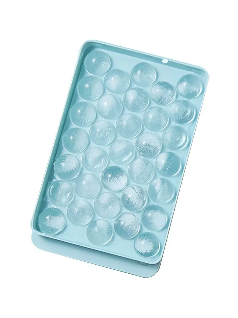 食品グレードの丸型アイスボール製氷器【蓋付き・家庭用・冷凍用】