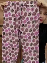 涼しげなデザイン！感のある花柄パンツ【広めのサイズ・九分丈・極上の柔らかさ】（セットアップ対応）