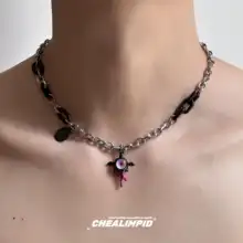 小悪魔デザインのヒップホップスタイル ネックレス【チタン合金製・ユニセックス】