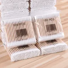 使い捨てコットン耳かき【100本入り・両端使用・化粧用・家庭用】
