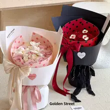 ドット柄の花束用ラッピングペーパー【手作りDIY用・花材資材】