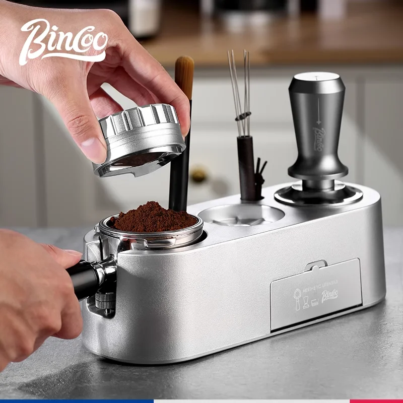 Bincoo コーヒープレスセット：エスプレッソ用プレスドパウダーベースの収納スタンド付きモデル
