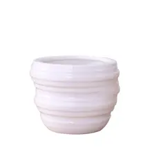 ミニチュア多肉植物用陶器花盆【白色・デスク用・シンプルデザイン】