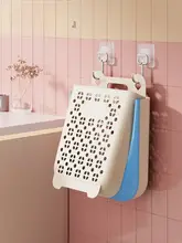 折りたたみ可能な壁掛け洗濯かご【衛生的な衣類収納用】